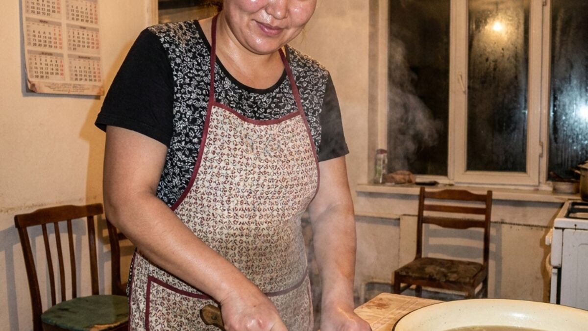 Уйгурский лагман с тянутой лапшой, мясом и овощами в Алматы